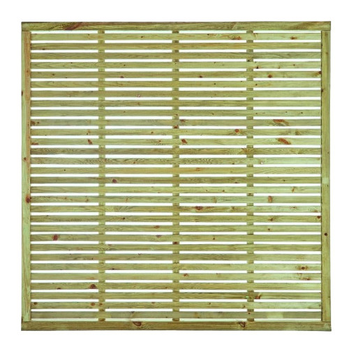 6FT x 6FT Horizontal Single Slatted Fence Panel (Pack of 24)